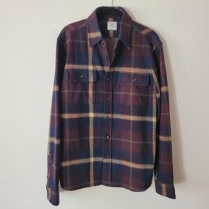 7 Diamonds Mens Generation Plaid Flannel LS‎ Button Down Shirt Medium Burgundy